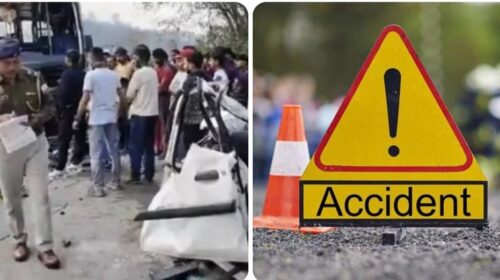 भीषण सड़क हादसा, HRTC बस और कार की जोरदार भिड़ंत…कार के उड़े परखच्चे; मची चीख-पुकार