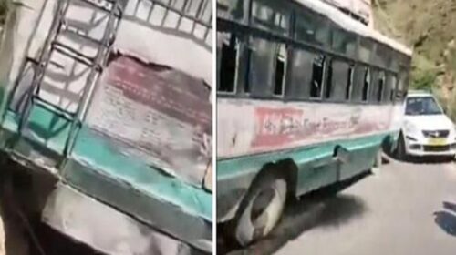 चंबा से दुलारा की ओर जा रही HRTC बस का अचानक फटा टायर, चालक की सूझबूझ से बची सवारियों की जान