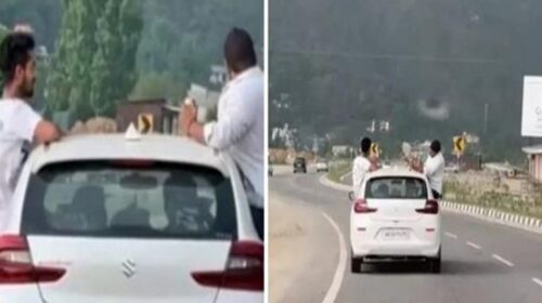हिमाचल में पर्यटकों का हुड़दंग, चलती कार की खिड़की से बाहर लटककर पी रहे बीयर, Viral Video होने के बाद लोगों में रोष