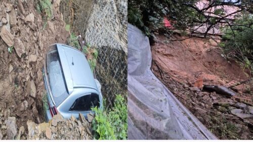मानसून बरपा रहा कहर, संजौली कॉलेज के पास भूस्खलन से कई मकानों को खतरा, रझाणा में दो गाड़ियां दबीं