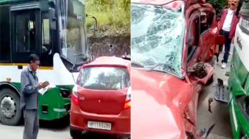 Himachal: नैशनल हाईवे-205 पर HRTC बस और कार में भीषण टक्कर, 2 महिलाओं सहित 3 लोगों की मौत